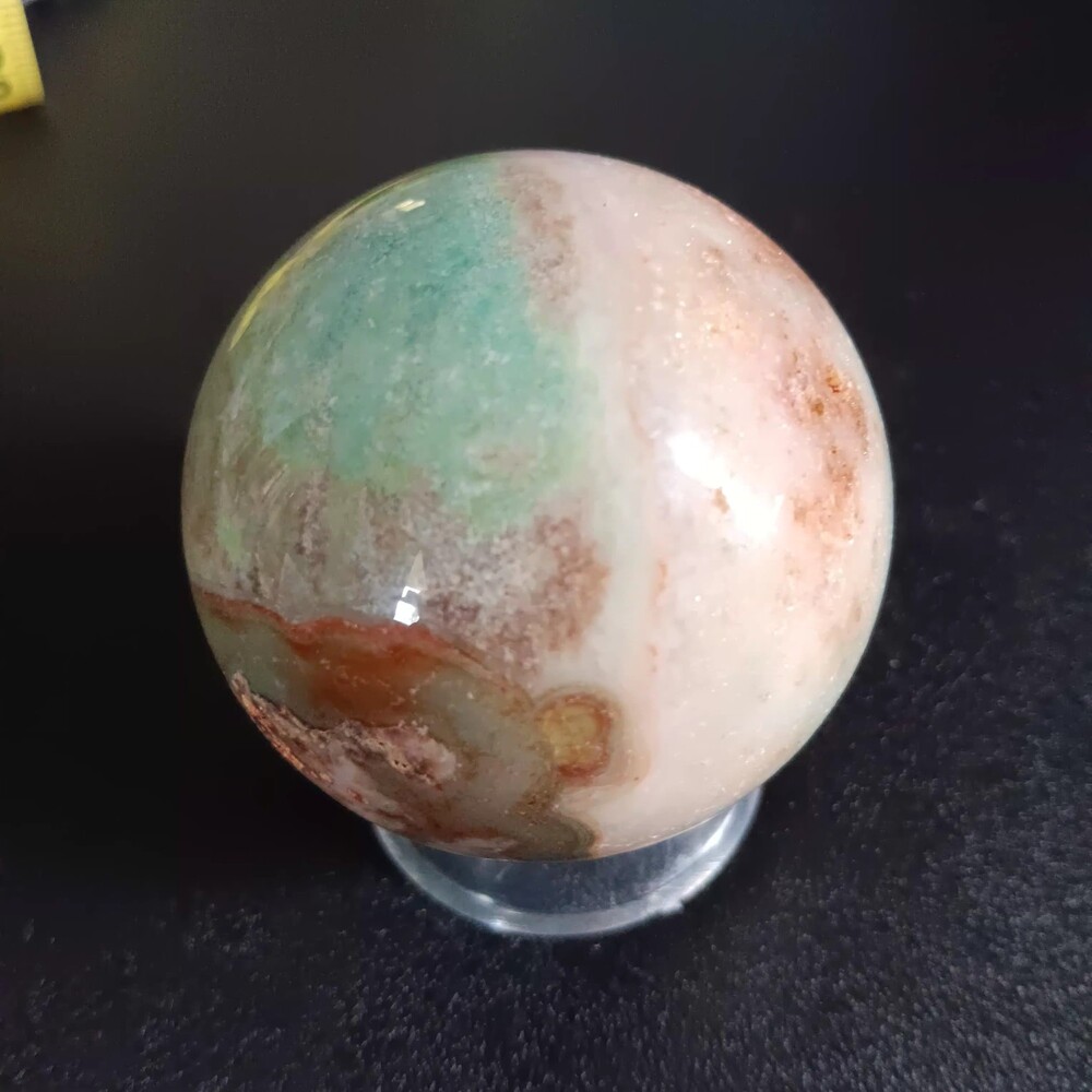 Phoenix Stone Sphere with Druzy Pockets